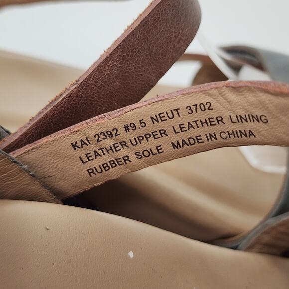 Abeo Kai Sandals 9.5 NEUTRAL Leather Strappy Slingback Comfort Shoes - Picture 4 of 6